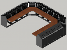 14 bay U shaped Logic System control room console