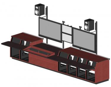 Master Control Console with monitor wall rendered