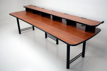 CF115 Rail Desk for multiple monitors with rack mount spaces