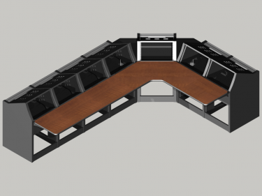 7 bay Logic System L shaped control room console